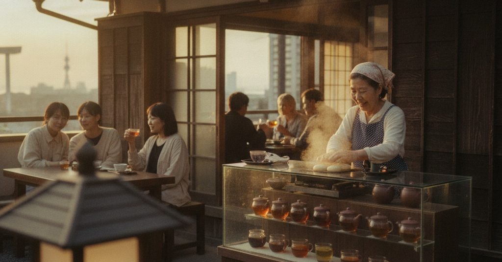【茶房びんずけ屋】福岡・愛宕神社近くに新店オープン！14種の台湾茶と焼きたて愛宕餅
