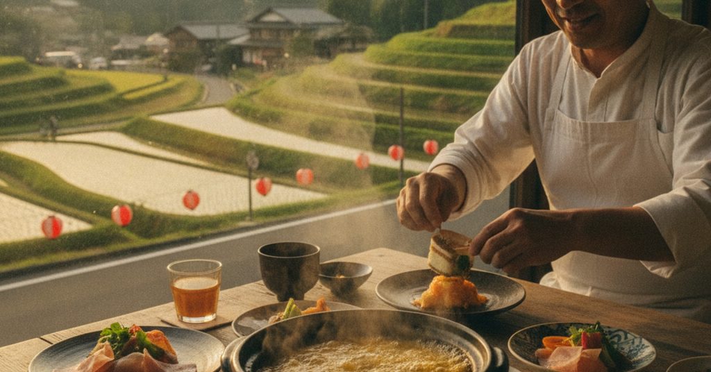 東峰村の棚田百選カフェ！イタリア修行7年のシェフが作る絶品土鍋ランチと限定アフタヌーンティー