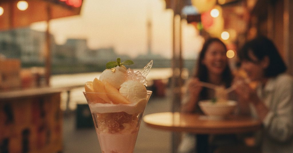 オリエンタルホテル福岡で「桃の夜パフェ」提供開始